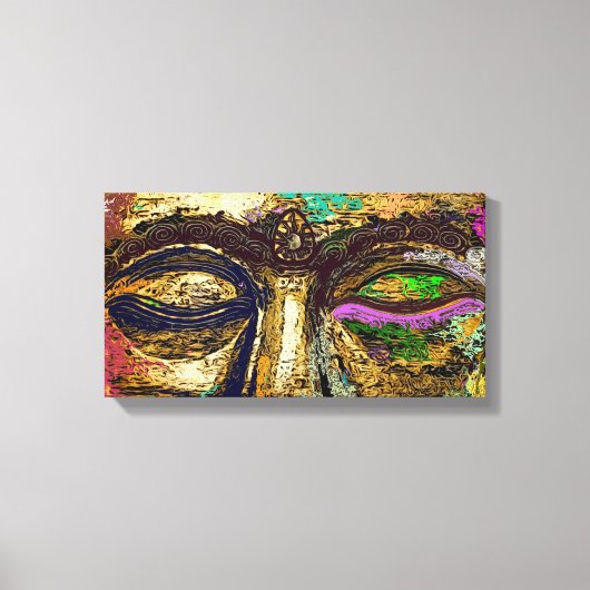 Buddha Eyes Psychedelic Pop Art Canvas Print Leinwanddruck (Vorderseite)