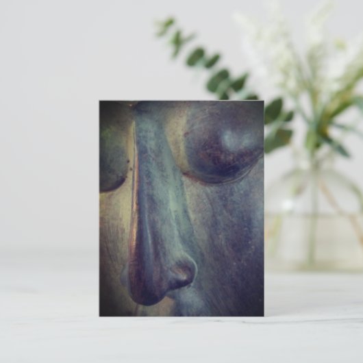Buddha Face Postcard Postkarte (Stehend Vorderseite)
