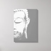 Buddha Face Schwarz-weiße Leinwand Print (Vorderseite)