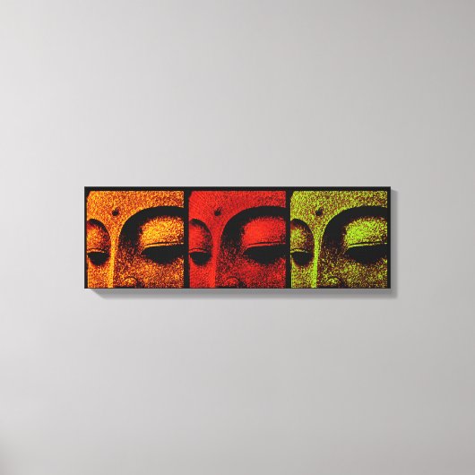 Buddha Faces Triptych Art Leinwand (Vorderseite)