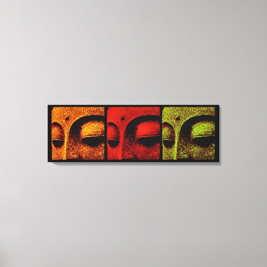 Buddha Faces Triptych Art Leinwand (Vorderseite)
