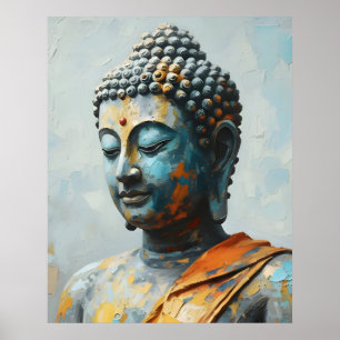 Buddha Farbige Malerei - Moderne Impasto-Kunst Poster