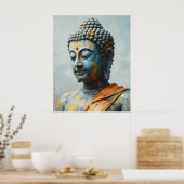 Buddha Farbige Malerei - Moderne Impasto-Kunst Poster (Küche)