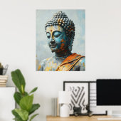 Buddha Farbige Malerei - Moderne Impasto-Kunst Poster (Heimbüro)