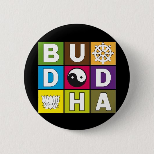 Buddha färbte Blöcke Button (Vorderseite)