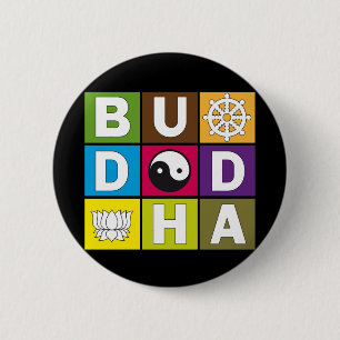 Buddha färbte Blöcke Button