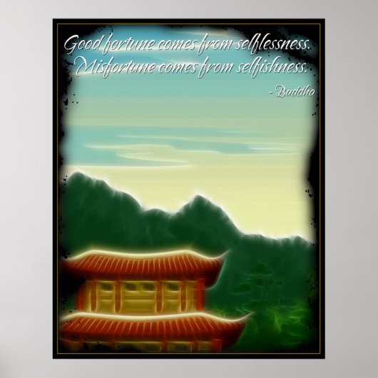 Buddha Fortune Quote Poster (Vorne)