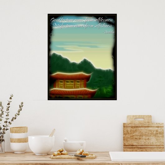Buddha Fortune Quote Poster (Küche)