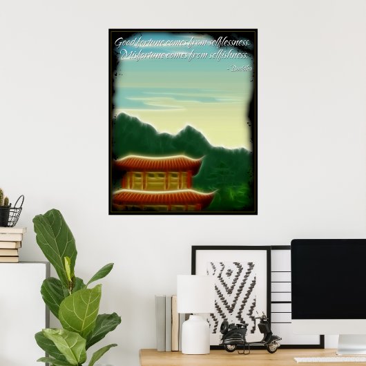 Buddha Fortune Quote Poster (Heimbüro)