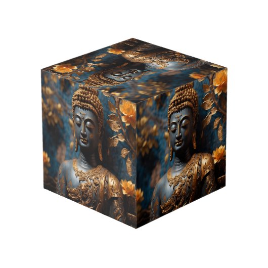 Buddha Foto Cube Würfel (Rückseite Schrägansicht)