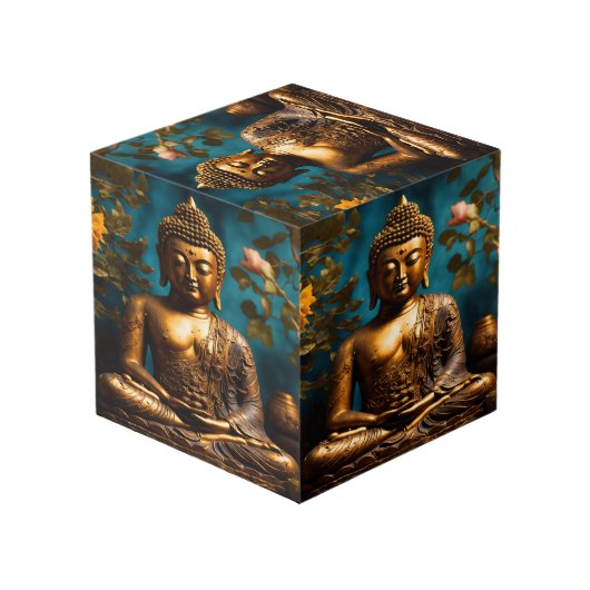 Buddha Foto Cube Würfel (Rückseite Schrägansicht)