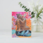 Buddha-Friedens-Mixed-Media-Collage Postkarte (Stehend Vorderseite)