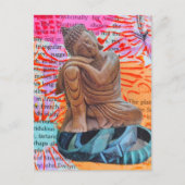 Buddha-Friedens-Mixed-Media-Collage Postkarte (Vorderseite)