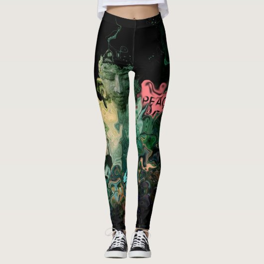 Buddha-FriedensRuhe-beruhigender Farbfrauen Leggings (Vorderseite)