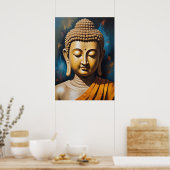 Buddha friedlich meditieren | Art Poster (Küche)