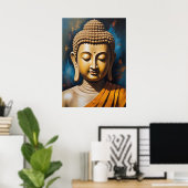 Buddha friedlich meditieren | Art Poster (Heimbüro)