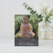 Buddha-Frohe Festtage Feiertagspostkarte (Stehend Vorderseite)