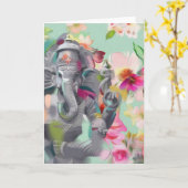 Buddha Ganesha Art Grußkarte | Positivität Karte (Gelbe Blume)