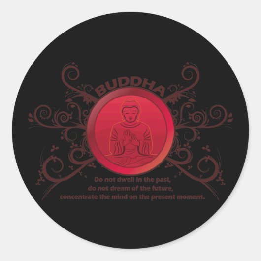 Buddha Gegenwart Runder Aufkleber (Vorderseite)