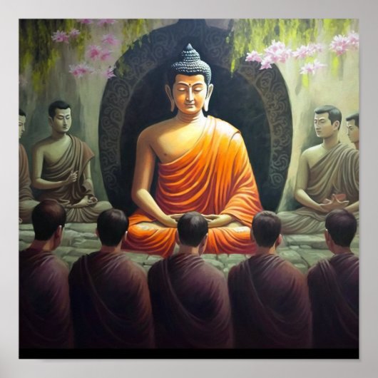 Buddha Gemälde für Ruhe und Frieden Poster (Vorne)