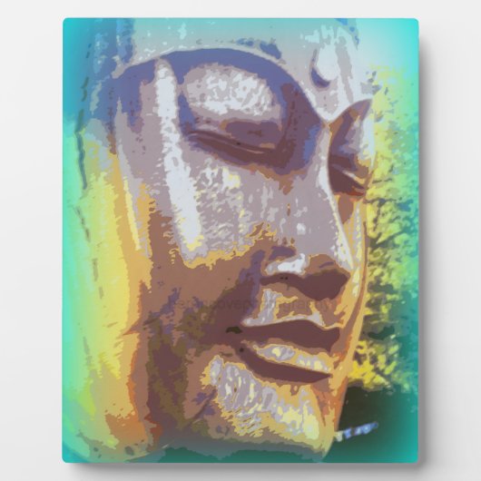 Buddha Gesicht grün Fotoplatte (Vorderseite)