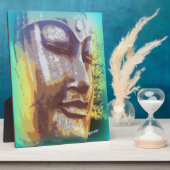 Buddha Gesicht grün Fotoplatte (Seite)