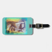 Buddha Gesicht grün Gepäckanhänger (Vorderseite horizontal)