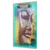 Buddha Gesicht grün Klemmbrett (Links)