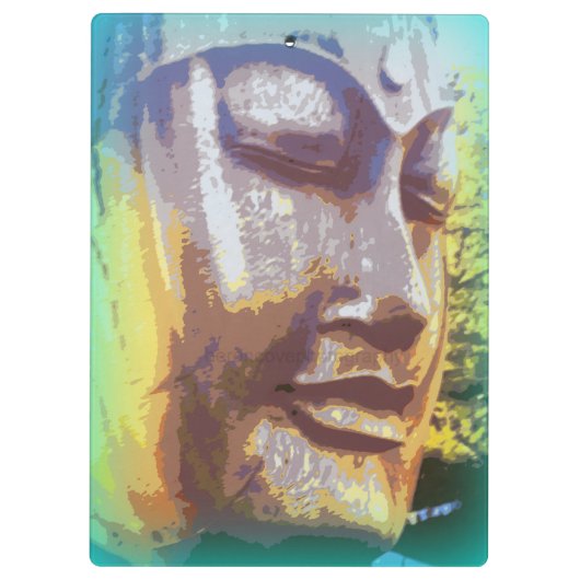 Buddha Gesicht grün Klemmbrett (Rückseite)