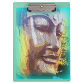 Buddha Gesicht grün Klemmbrett (Vorderseite)