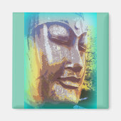 Buddha Gesicht grün Magnet (Vorne)