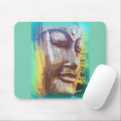 Buddha Gesicht grün Mousepad (Mit Mouse)