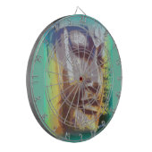 Buddha Gesichtsgrün Dartscheibe (Vorderseite Links)