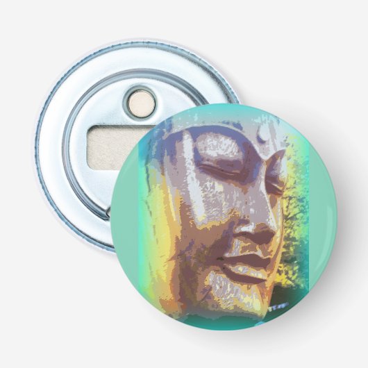 Buddha Gesichtsgrün Flaschenöffner (Vorderseite)
