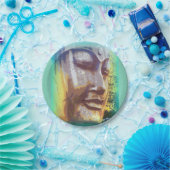 Buddha Gesichtsgrün Pappteller (Party)