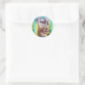 Buddha Gesichtsgrün Runder Aufkleber (Tasche)