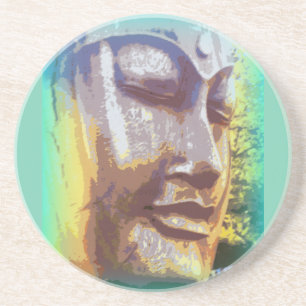 Buddha Gesichtsgrün Sandstein Untersetzer