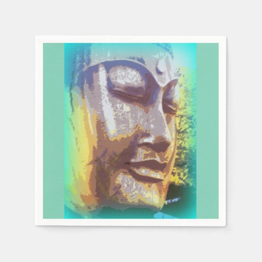 Buddha Gesichtsgrün Serviette (Vorderseite)