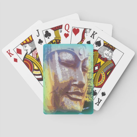 Buddha Gesichtsgrün Spielkarten (Rückseite)
