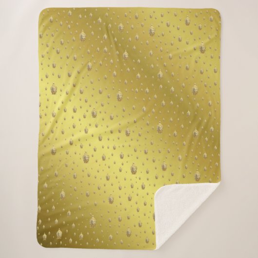 Buddha, golden + buddha, asiatisches Muster, glänz Sherpadecke (Vorderseite)