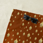 Buddha, golden + buddha, asiatisches Muster, glänz Strandtuch (Beispiel)