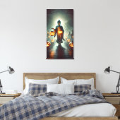 Buddha Guiding Spirits mit Pumpkin Lanterns Leinwanddruck (Insitu (Schlafzimmer))