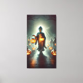 Buddha Guiding Spirits mit Pumpkin Lanterns Leinwanddruck (Vorderseite)
