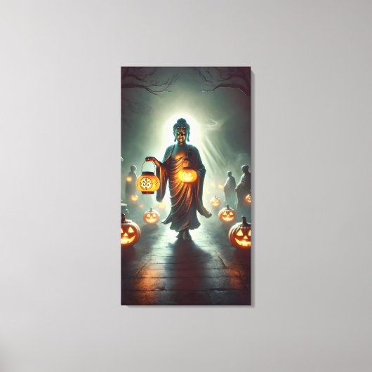Buddha Guiding Spirits mit Pumpkin Lanterns Leinwanddruck (Vorderseite)