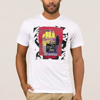 Buddha-Hand - Gelb auf Rot T-Shirt