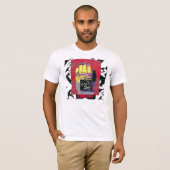 Buddha-Hand - Gelb auf Rot T-Shirt (Vorne ganz)