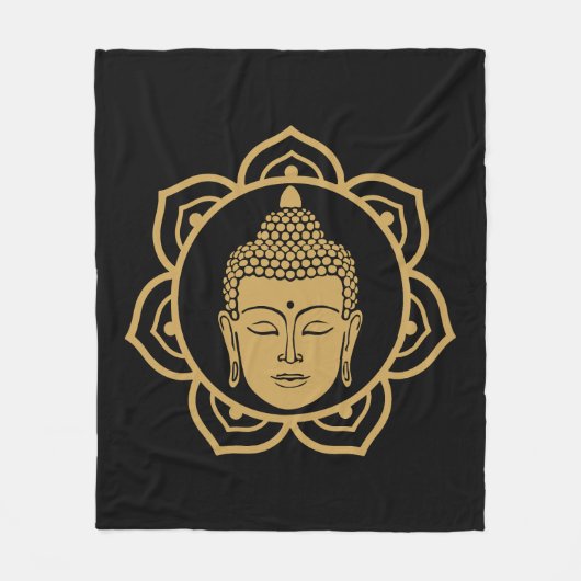 Buddha Head Meditation Fleecedecke (Vorderseite)