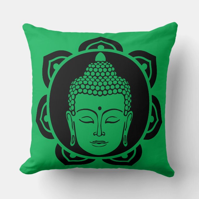 Buddha Head Meditation Pillow Kissen (Vorderseite)