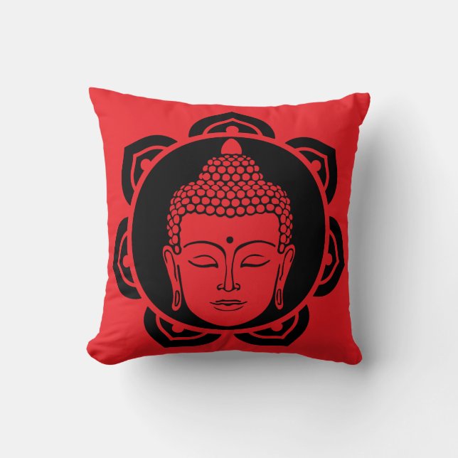 Buddha Head Meditation Pillow Kissen (Vorderseite)