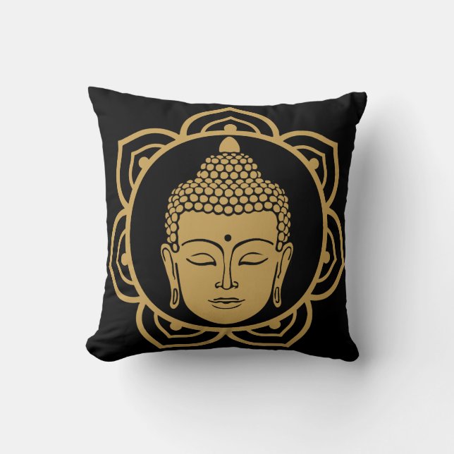 Buddha Head Meditation Pillow Kissen (Vorderseite)